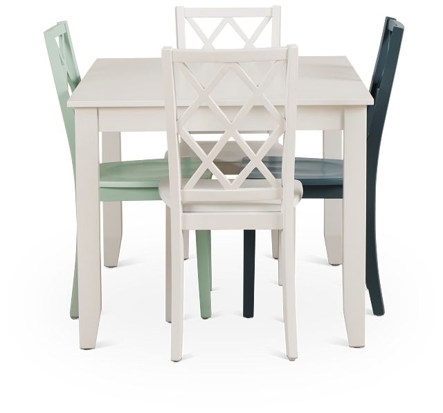 Edgartown White Rectangular Table And Mixed Chairs