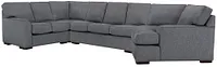 Austin Blue Fabric Right Cuddler Innerspring Sleeper Sectional