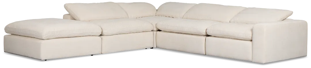 Drift Light Beige Fabric Medium Dual Power Left Bumper Sectional