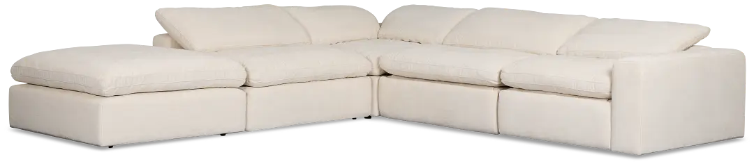 Drift Light Beige Fabric Medium Dual Power Left Bumper Sectional Drift Light Beige Fabric Medium Dual Power Left Bumper Sectional