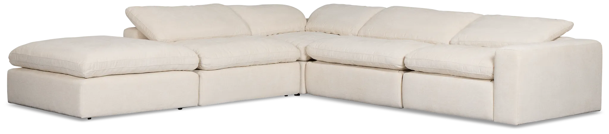 Drift Light Beige Fabric Medium Dual Power Left Bumper Sectional