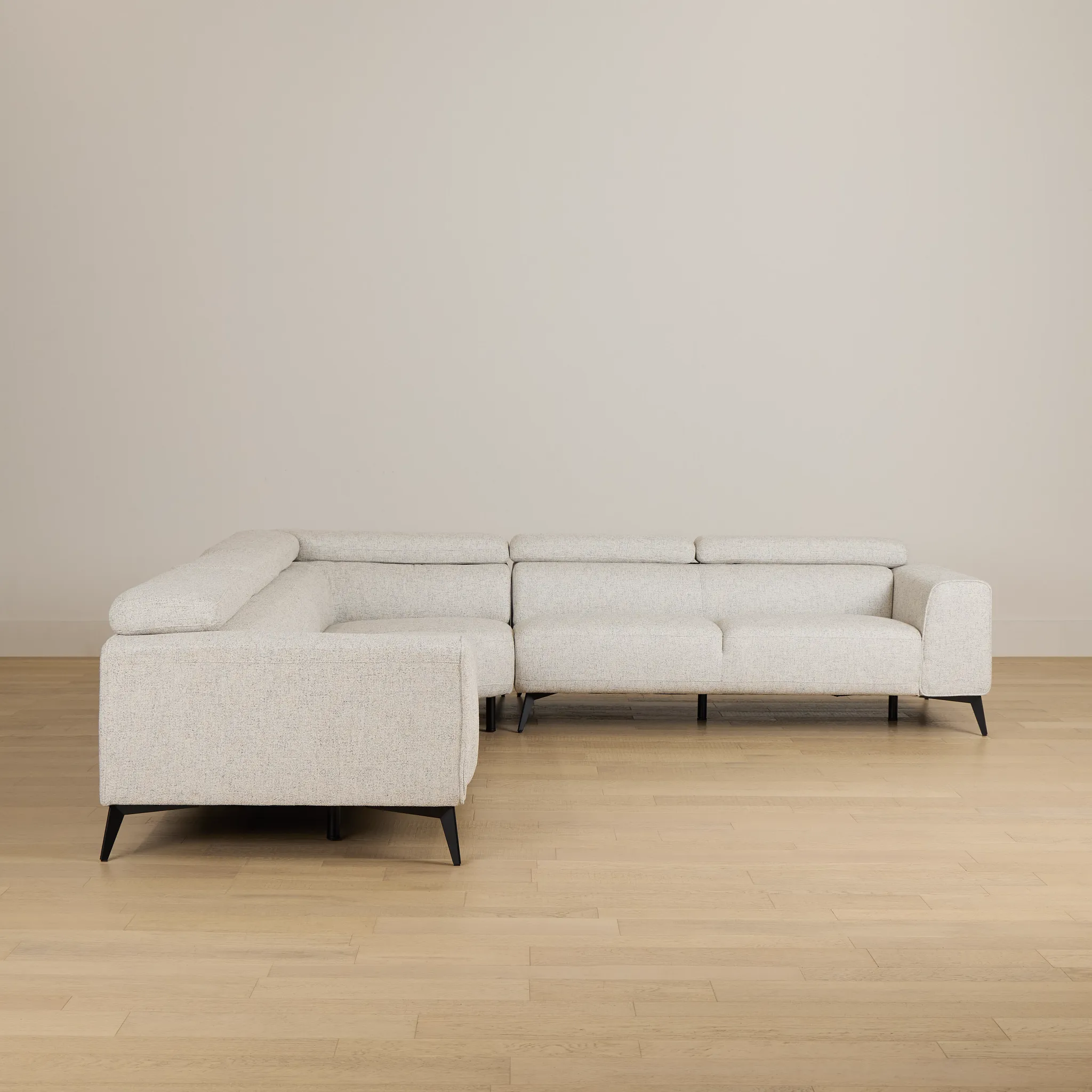 Alina Beige Fabric Small Two-arm Sectional