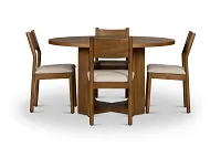 Rochester Mid Tone Round Table & 4 Upholstered Chairs