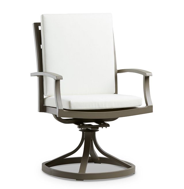 Raleigh White Swivel Arm Chair