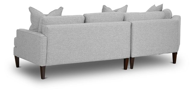 Morgan Light Gray Fabric Left-arm Cuddler Sectional With Wood Legs