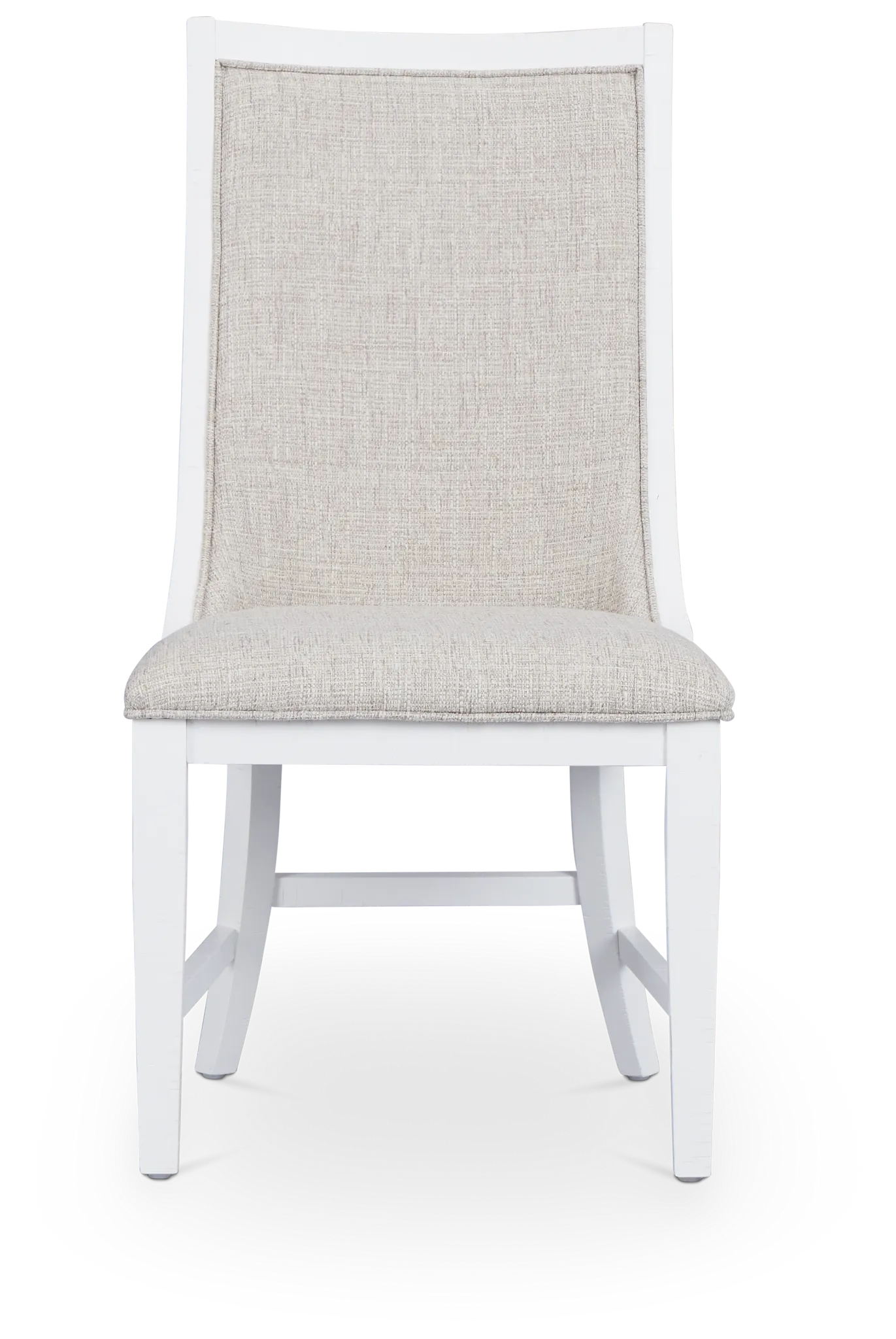 Heron Cove White Curved Upholstered Side Chair