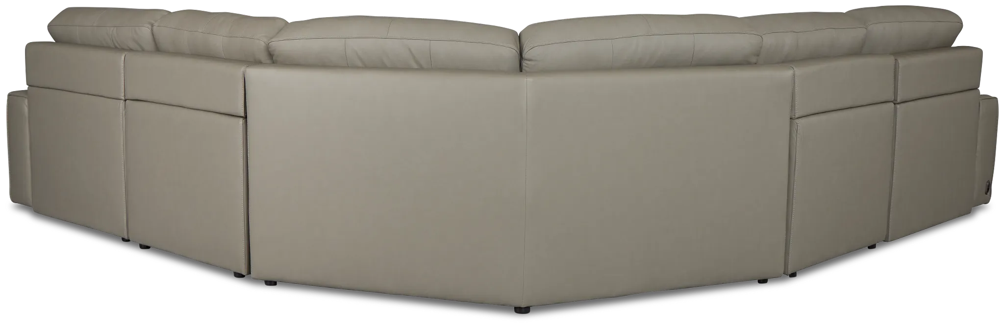 Rudy Gray Lthr/vinyl Small Left Chaise Power Extension Sectional
