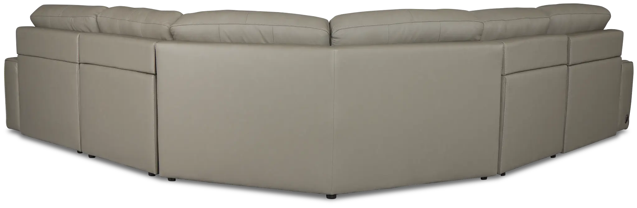 Rudy Gray Lthr/vinyl Small Left Chaise Power Extension Sectional Rudy Gray Lthr/vinyl Small Left Chaise Power Extension Sectional