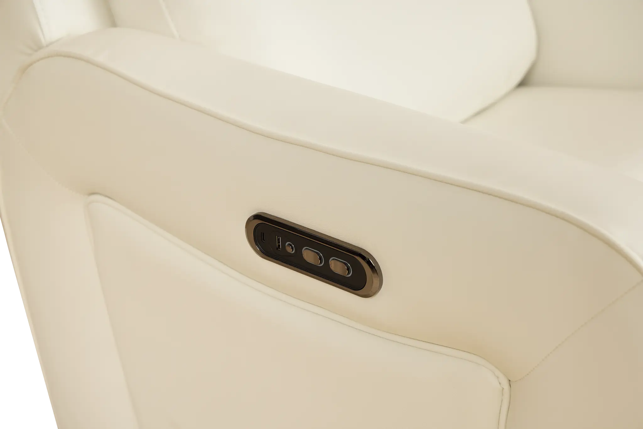 Julian White Lthr/vinyl Power Swivel Glider Recliner Julian White Lthr/vinyl Power Swivel Glider Recliner