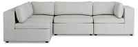Destin Sutton Gray Fabric 4-piece Modular Sectional