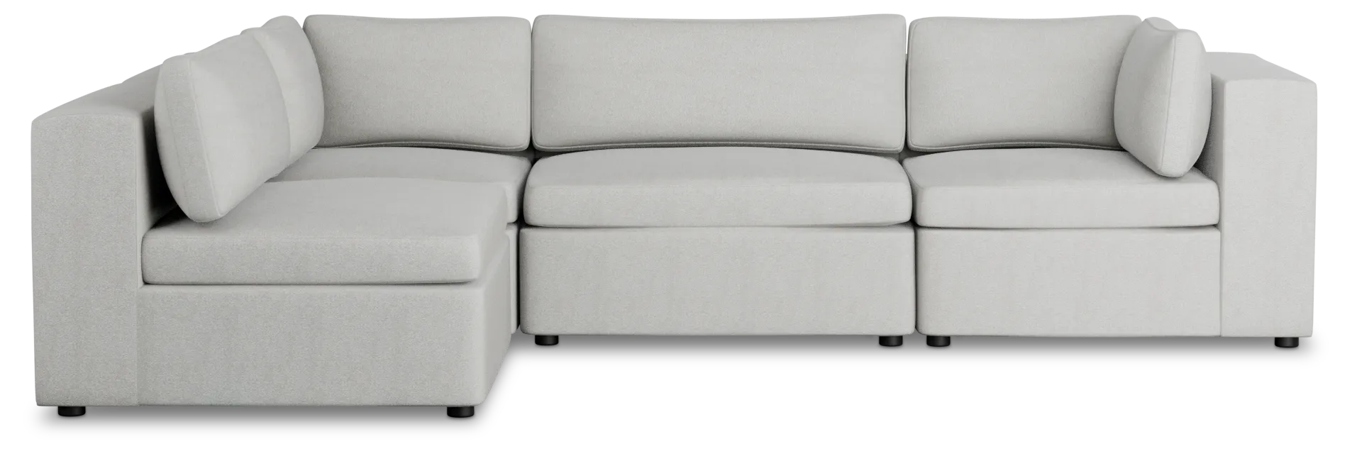 Destin Sutton Gray Fabric 4-piece Modular Sectional