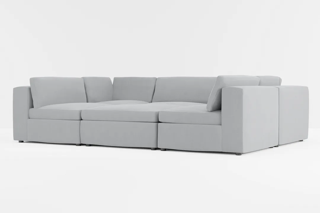 Destin Revenue Gray Fabric 6-piece Pit Sectional