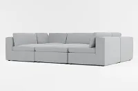 Destin Revenue Gray Fabric 6-piece Pit Sectional