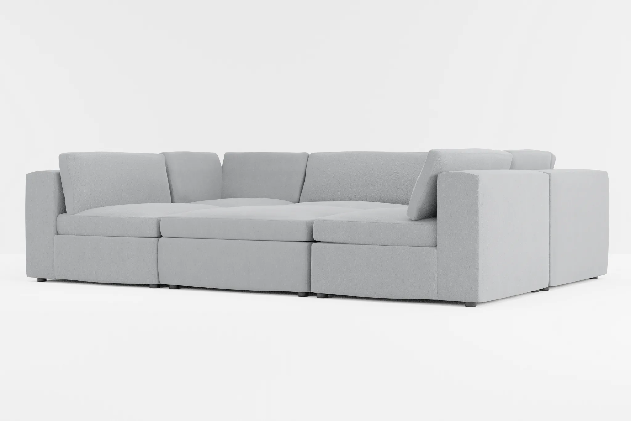 Destin Revenue Gray Fabric 6-piece Pit Sectional