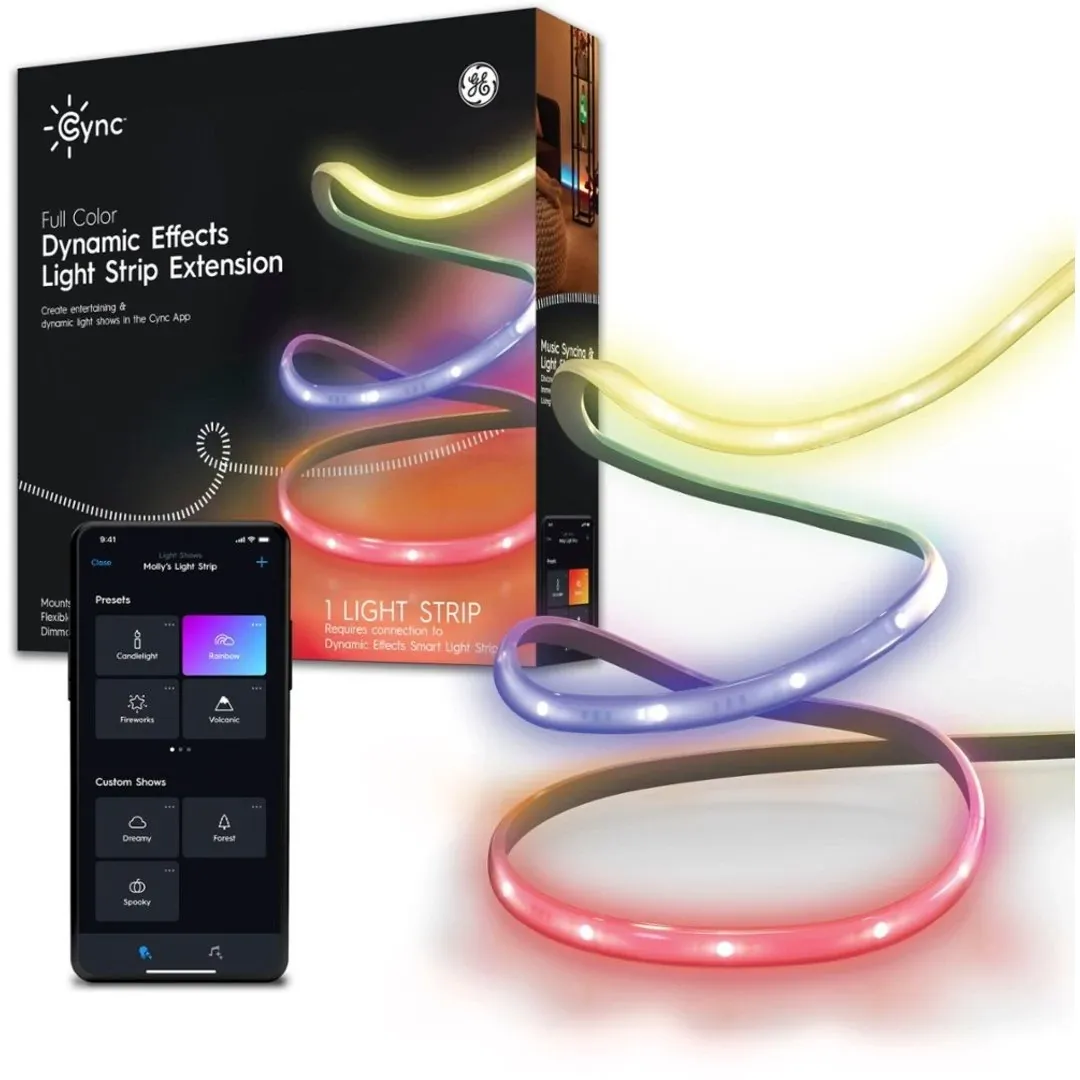 Ge Cync Dynamic Effect Light Strip Extension Multicolored 8' Led Light Strips