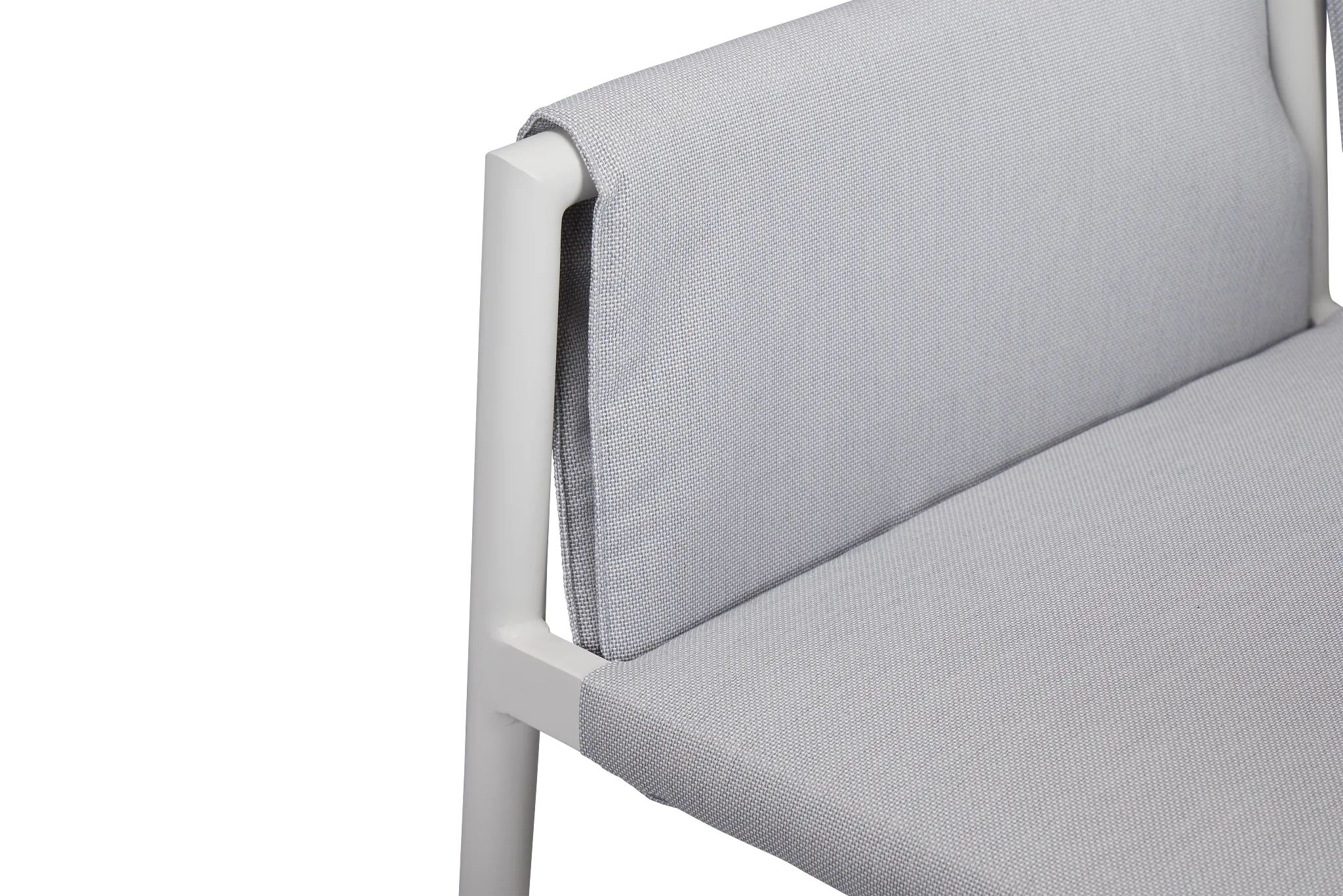 Barbados White Aluminum Square Table & 2 Chairs