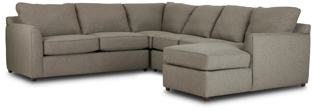 Asheville Brown Fabric Medium Right Chaise Sectional Asheville Brown Fabric Medium Right Chaise Sectional