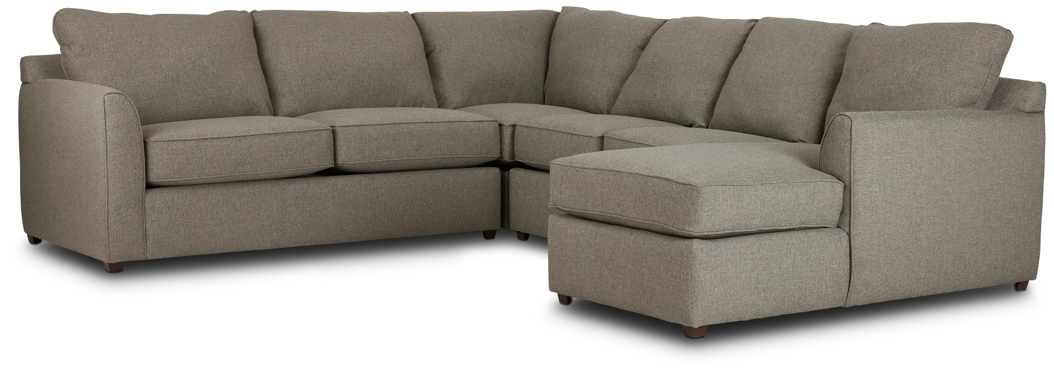 Asheville Brown Fabric Medium Right Chaise Sectional