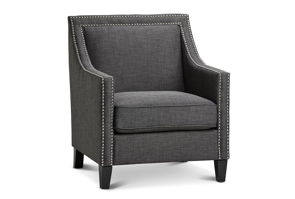 Erica Dark Gray Fabric Accent Chair, (1)