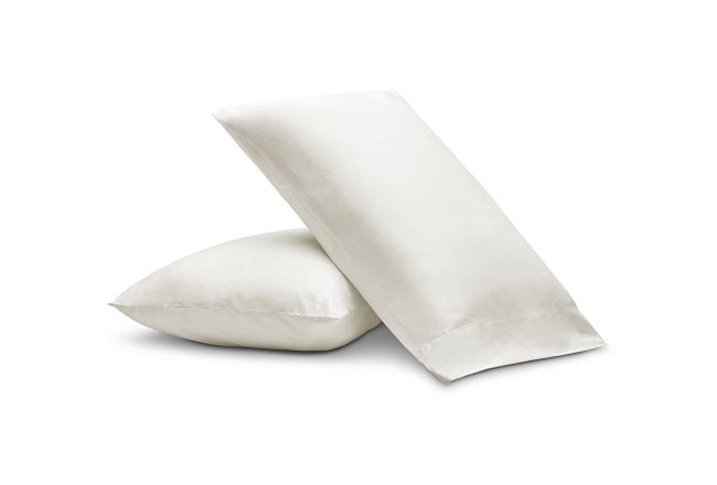Egyptian Cotton White 400 Thread Set Of 2 Pillowcases