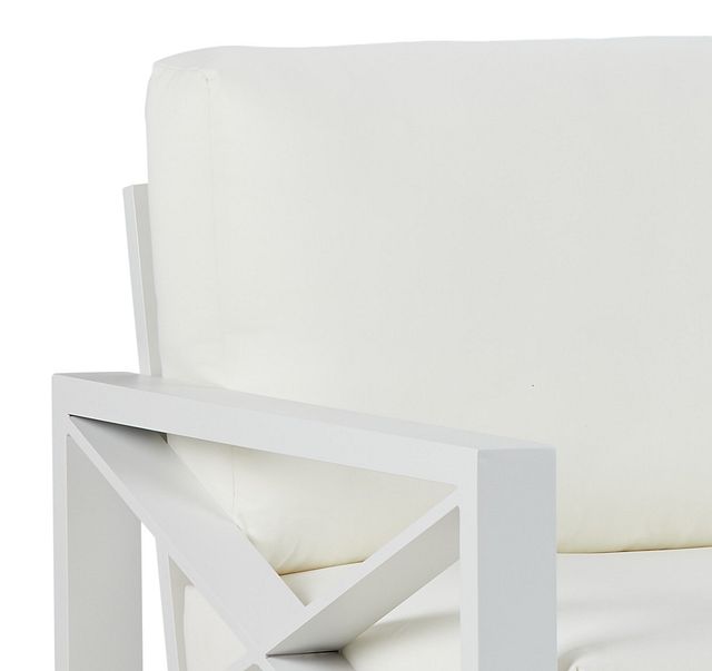 Linear White Aluminum Loveseat