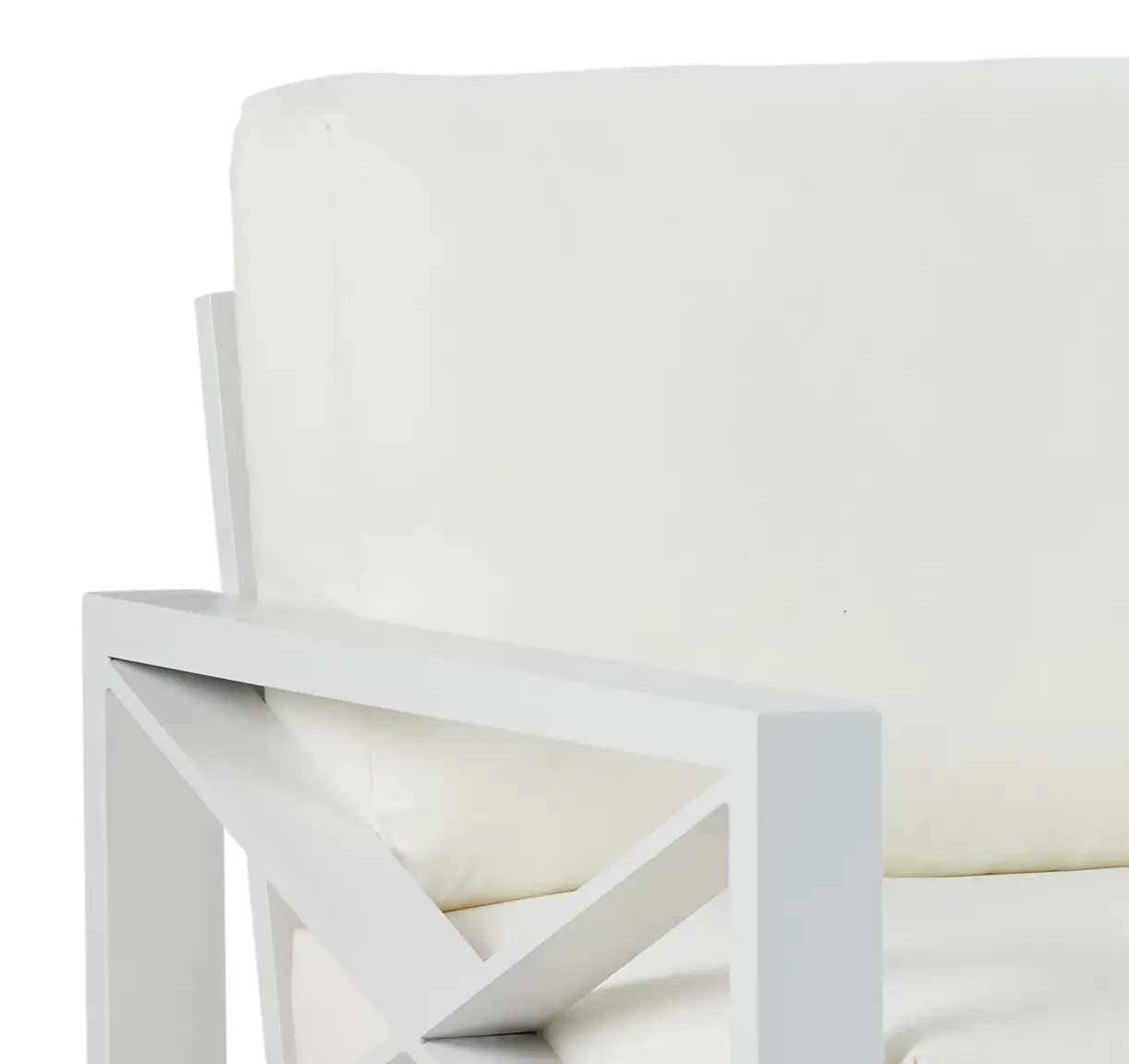 Linear White Aluminum Loveseat Linear White Aluminum Loveseat