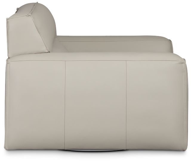 Blanca Gray Leather Swivel Chair