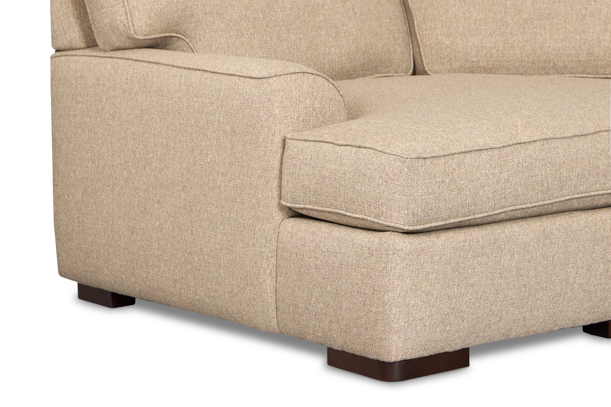 Sinclair Brown Fabric Medium Left Facing Cuddler Sectional