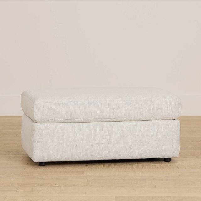 Brantley Light Beige Fabric Ottoman