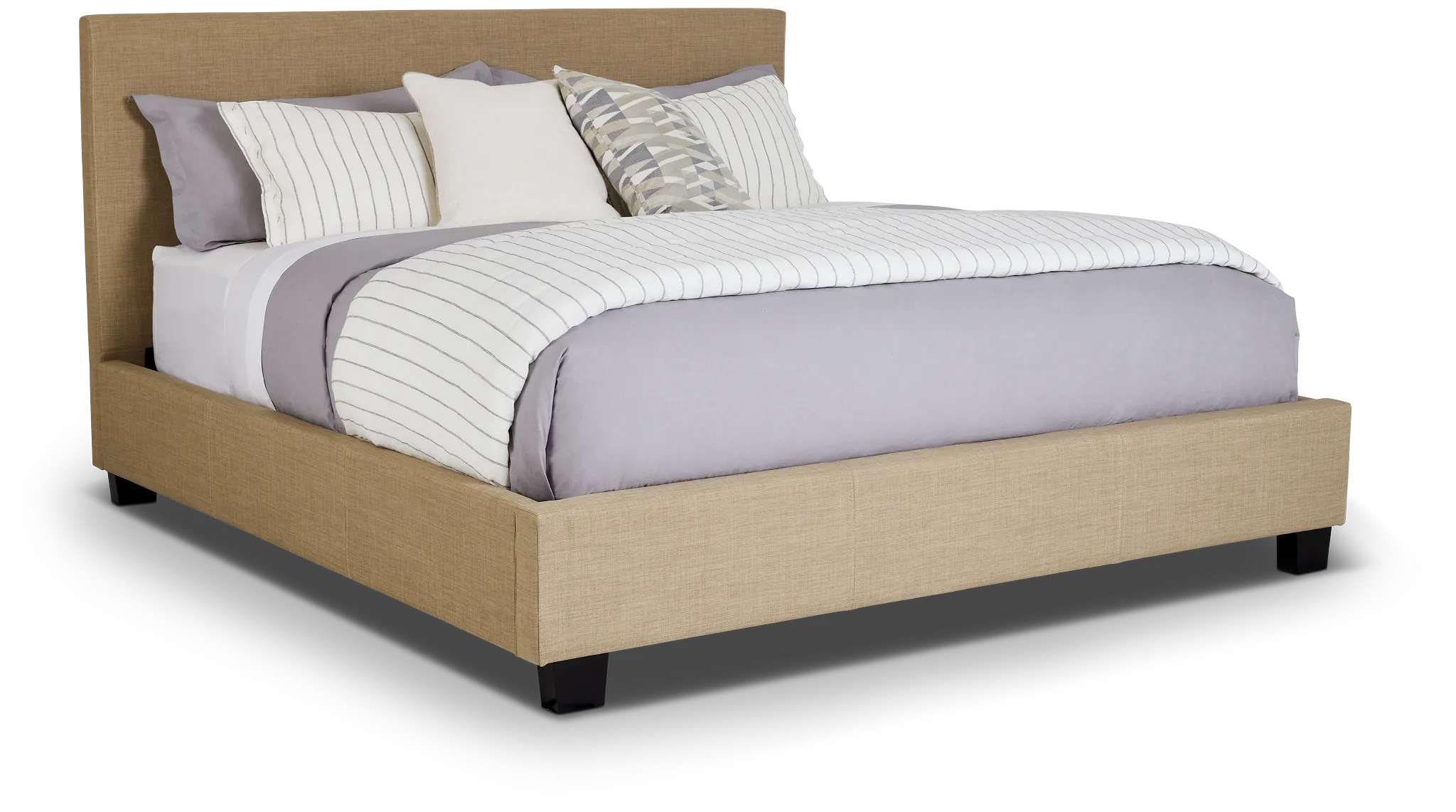 Madden Taupe Uph Platform Bed