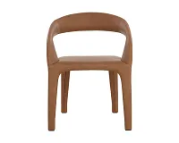 Celly Brown Curved Upholstered Arm Chair
