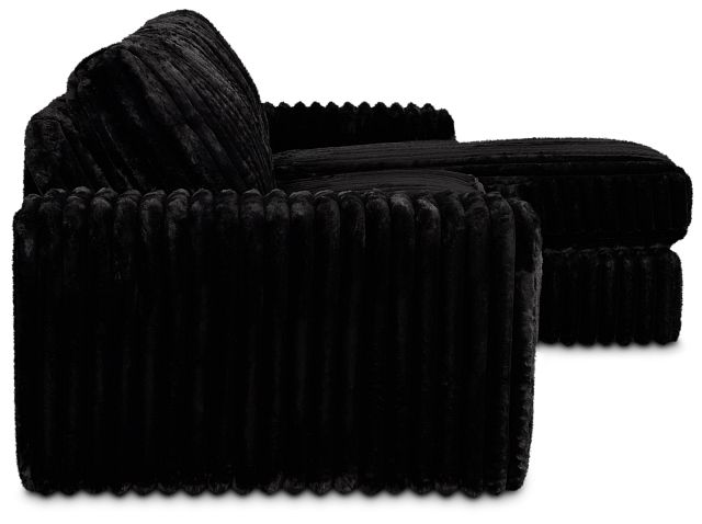 Teddy Black Fabric Right Chaise Sectional