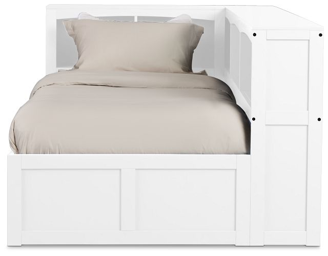 Charleston White Corner Bookcase Bed