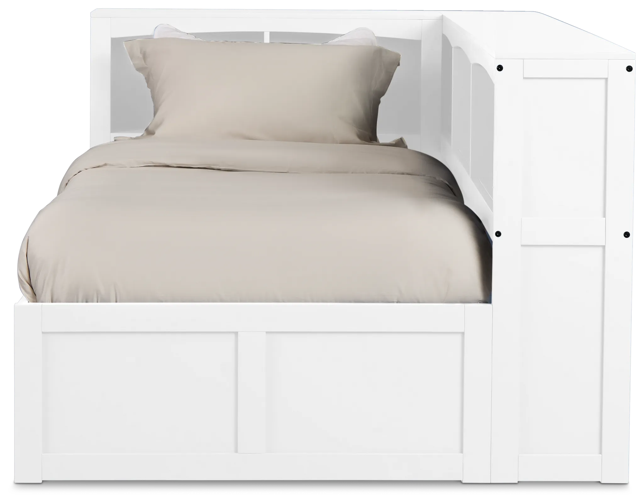 Charleston White Corner Bookcase Bed