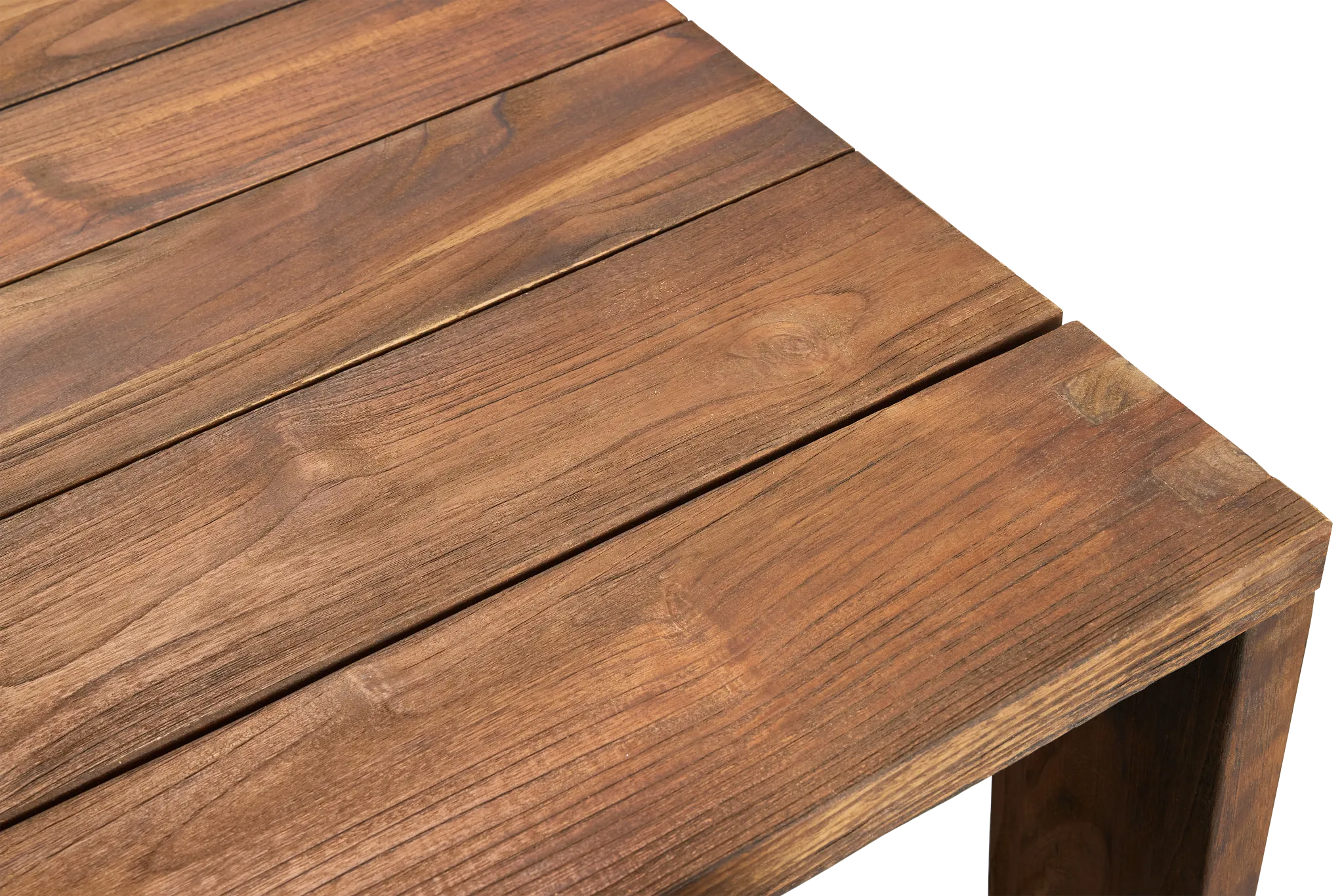 Linear Dark Gray 82" Teak Table & 4 Cushioned Side Chairs