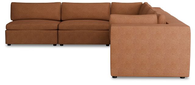 Destin Sutton Orange Fabric 6-piece Modular Sectional