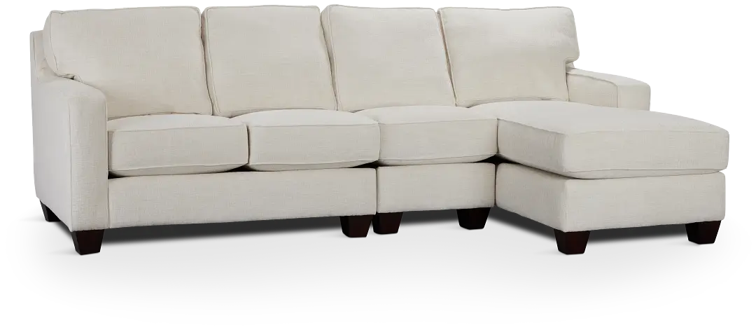 Andie White Fabric Small Right Chaise Sectional Andie White Fabric Small Right Chaise Sectional