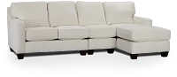 Andie White Fabric Small Right Chaise Sectional
