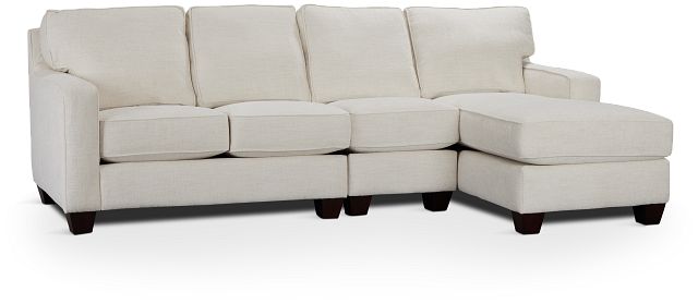 Andie White Fabric Small Right Chaise Sectional