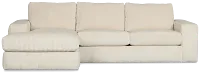 Charlie Ivory Fabric Left Chaise Sectional