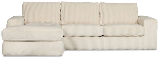 Charlie Ivory Fabric Left Chaise Sectional