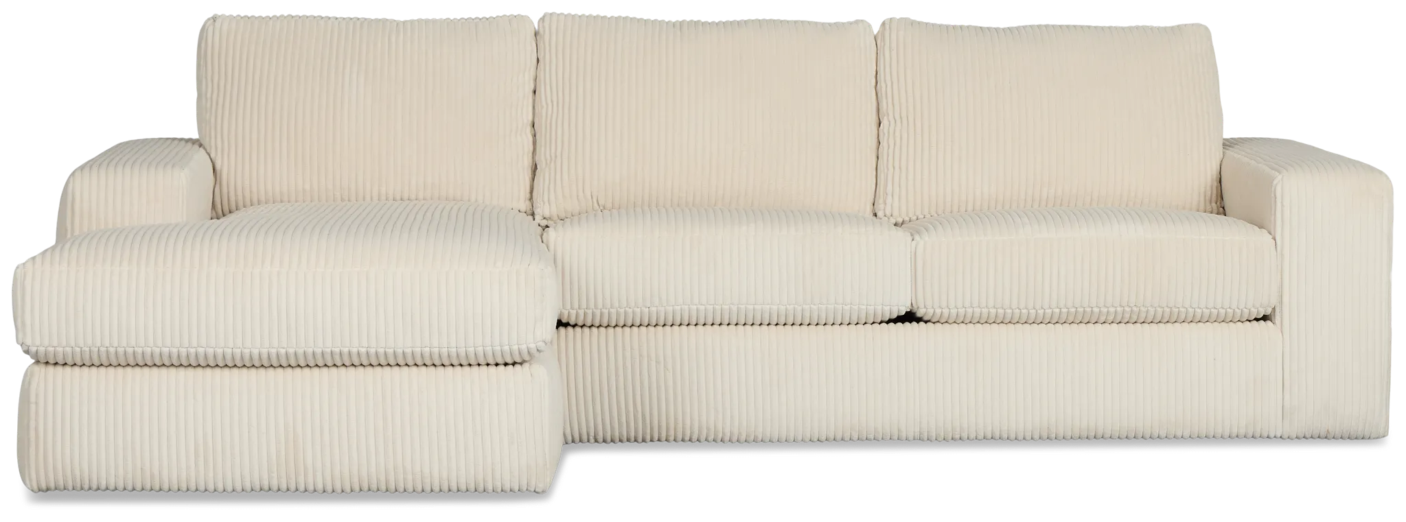 Charlie Ivory Fabric Left Chaise Sectional