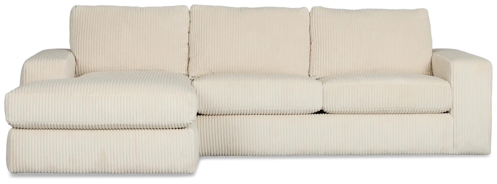 Charlie Ivory Fabric Left Chaise Sectional Charlie Ivory Fabric Left Chaise Sectional
