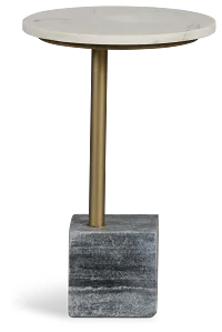 Britt White Marble Accent Table