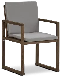 Linear Teak Dk Gray Arm Chair