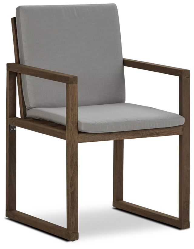 Linear Teak Dk Gray Arm Chair