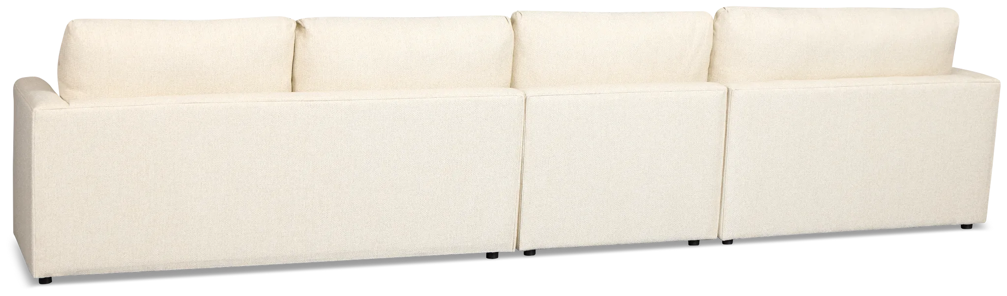 Maxwell Light Beige Fabric Small Left Chaise Sectional