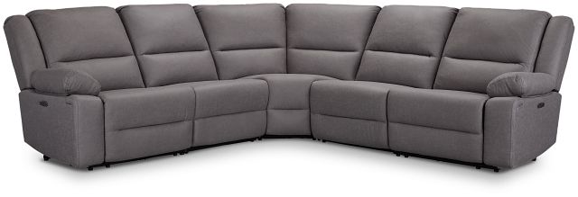 Peyton Gray Micro Small Two-arm Power Reclining Sectional