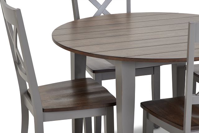 Sumter Gray Round Table & 4 Chairs