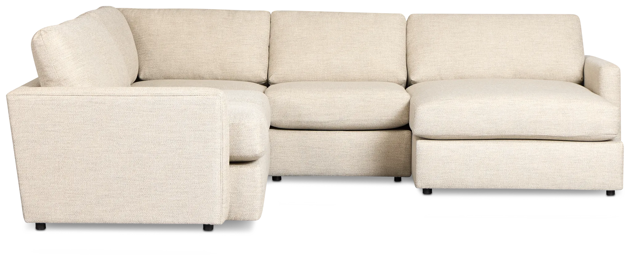 Maxwell Light Gray Fabric Medium Right Chaise Sectional